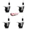 Service Caster 3'' Phenolic Swivel 1-3/8'' Expanding Stem Caster Set Total Lock Brake, 4PK SCC-EXTTL20S314-PHS-138-4 - alternate 4